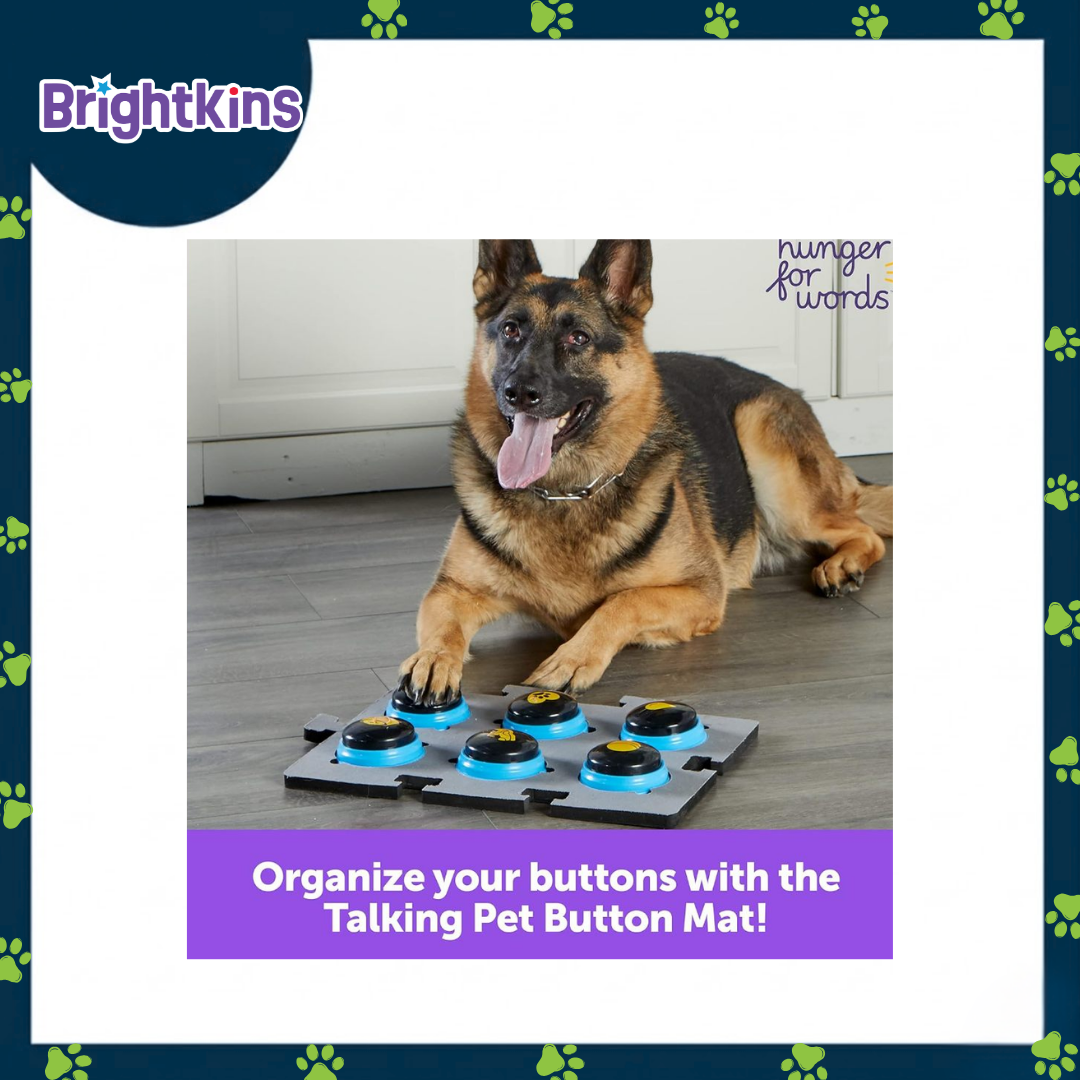 Ogapets Brightkins Talking Pet Button Mat - Durable, Pet-safe Foam, 6-Button Mat &1 sheet Customizable Labels