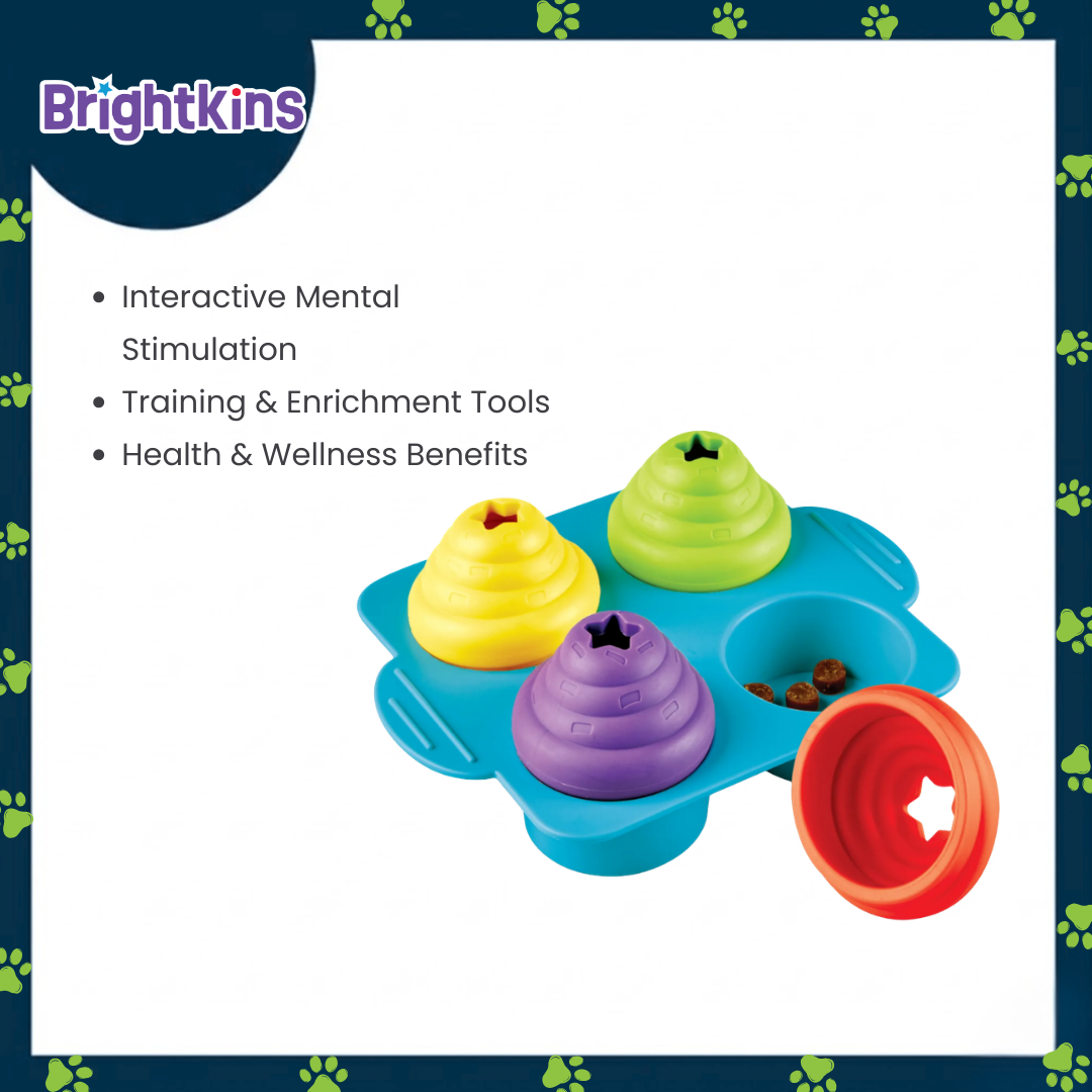 Ogapets Brightkins Cupcake Party Treat Puzzle - BPA-Free Materials, & Easy to Clean  with Removable Cupcake Toppers