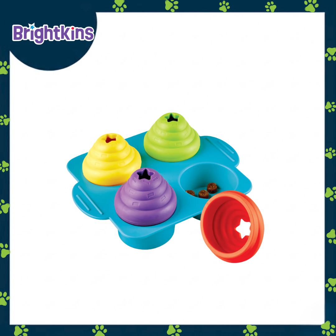 Ogapets Brightkins Cupcake Party Treat Puzzle - BPA-Free Materials, & Easy to Clean  with Removable Cupcake Toppers