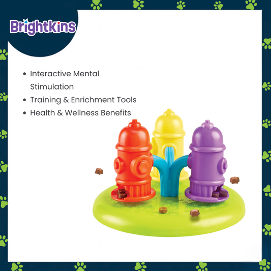 Ogapets Brightkins Spinning Hydrants Treat Puzzle - Durable, Pet-safe Materials, Easy to Clean for Dogs All Sizes