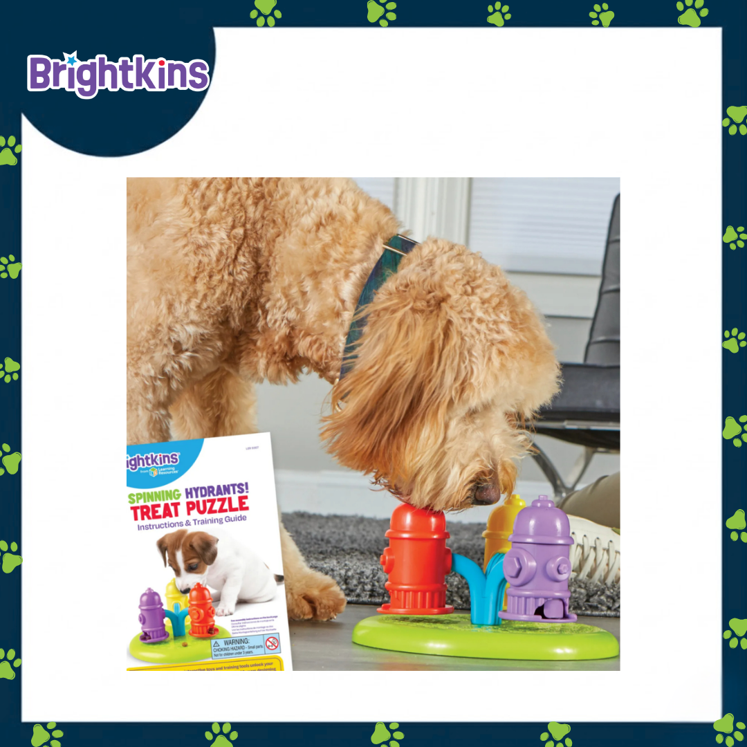 Ogapets Brightkins Spinning Hydrants Treat Puzzle - Durable, Pet-safe Materials, Easy to Clean for Dogs All Sizes