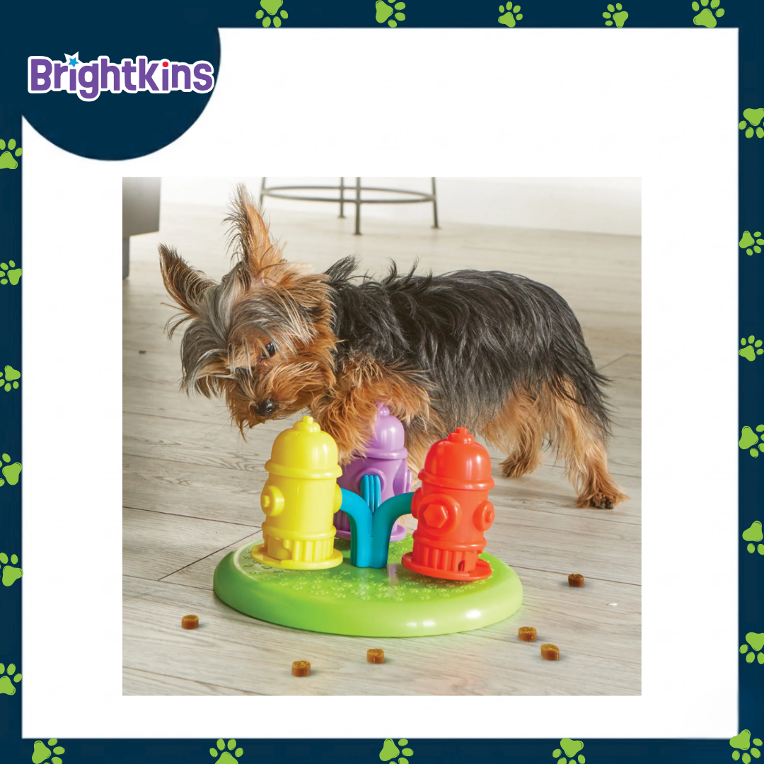 Ogapets Brightkins Spinning Hydrants Treat Puzzle - Durable, Pet-safe Materials, Easy to Clean for Dogs All Sizes