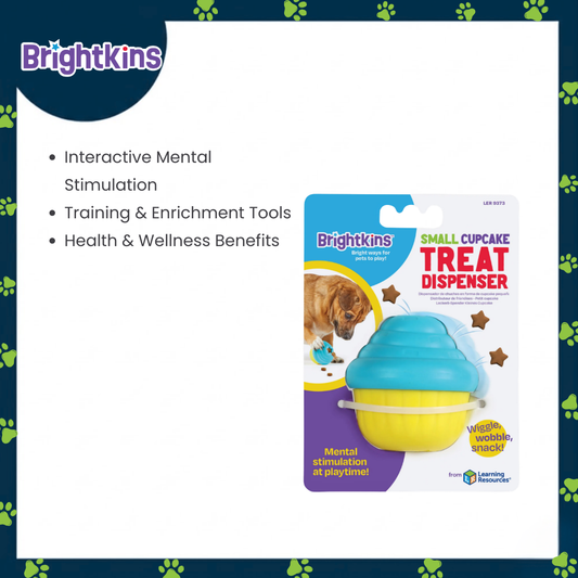 Ogapets Brightkins Small Cupcake Treat Dispenser - Interactive Dog Toy for Mental Stimulation & Slow Feeding, BPA-Free Easy Clean