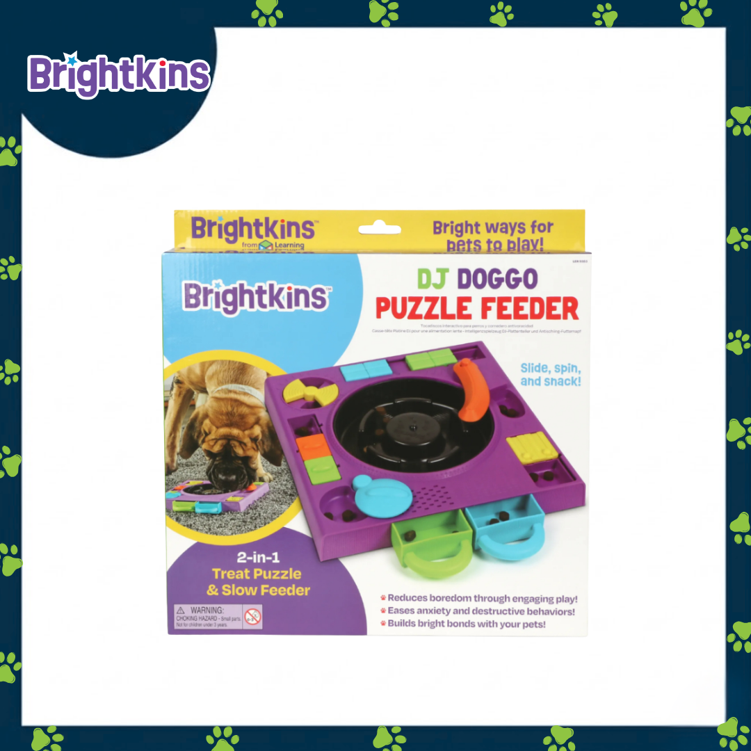Ogapets Brightkins DJ Doggo Puzzle Feeder - 2-in-1 Treat & Slow Feeder with 11 Hidden Compartments