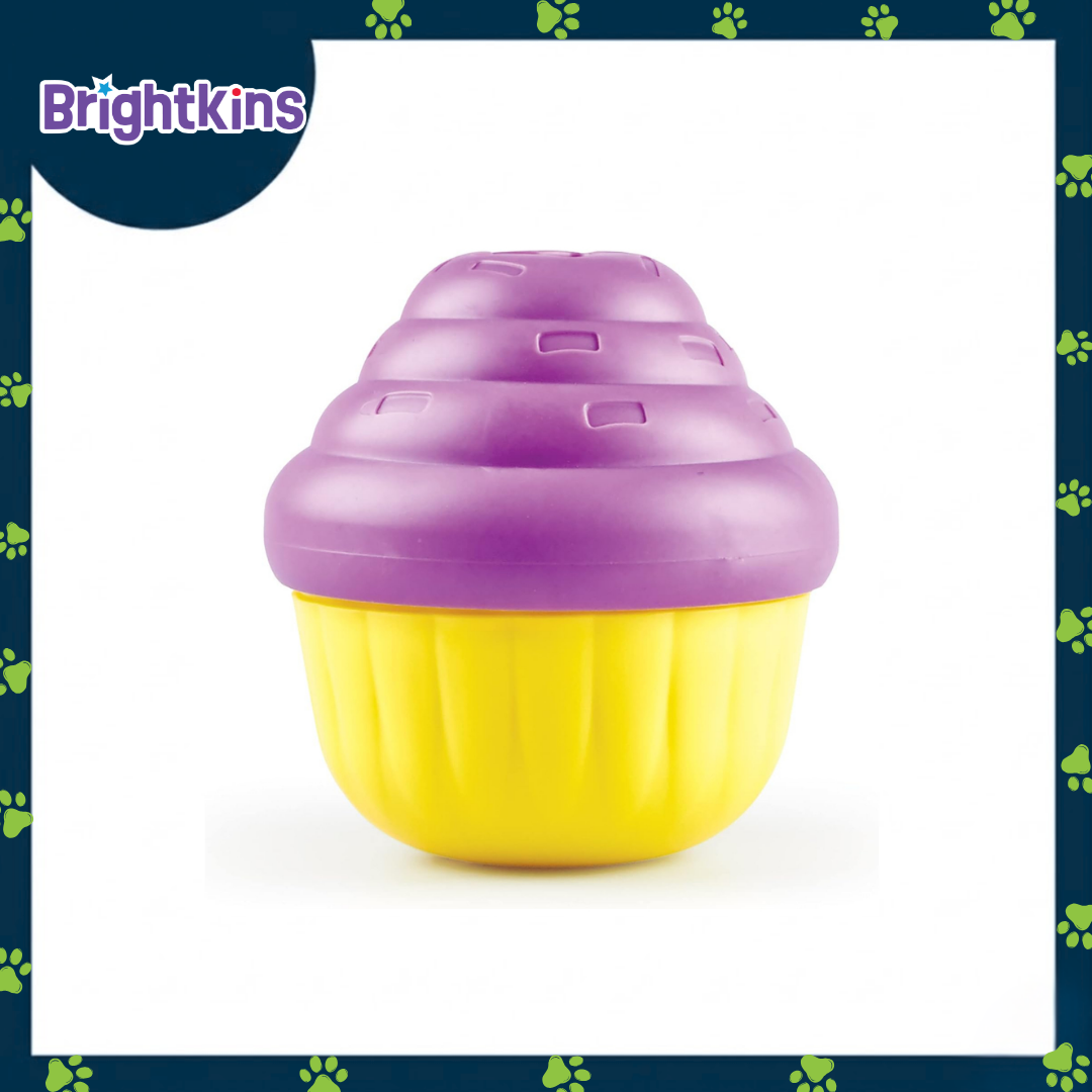 Ogapets Brightkins Large Cupcake Treat Dispenser - Interactive Puzzle Toy with Mental Stimulation and Slow Feeding, BPA-Free & Easy to Clean