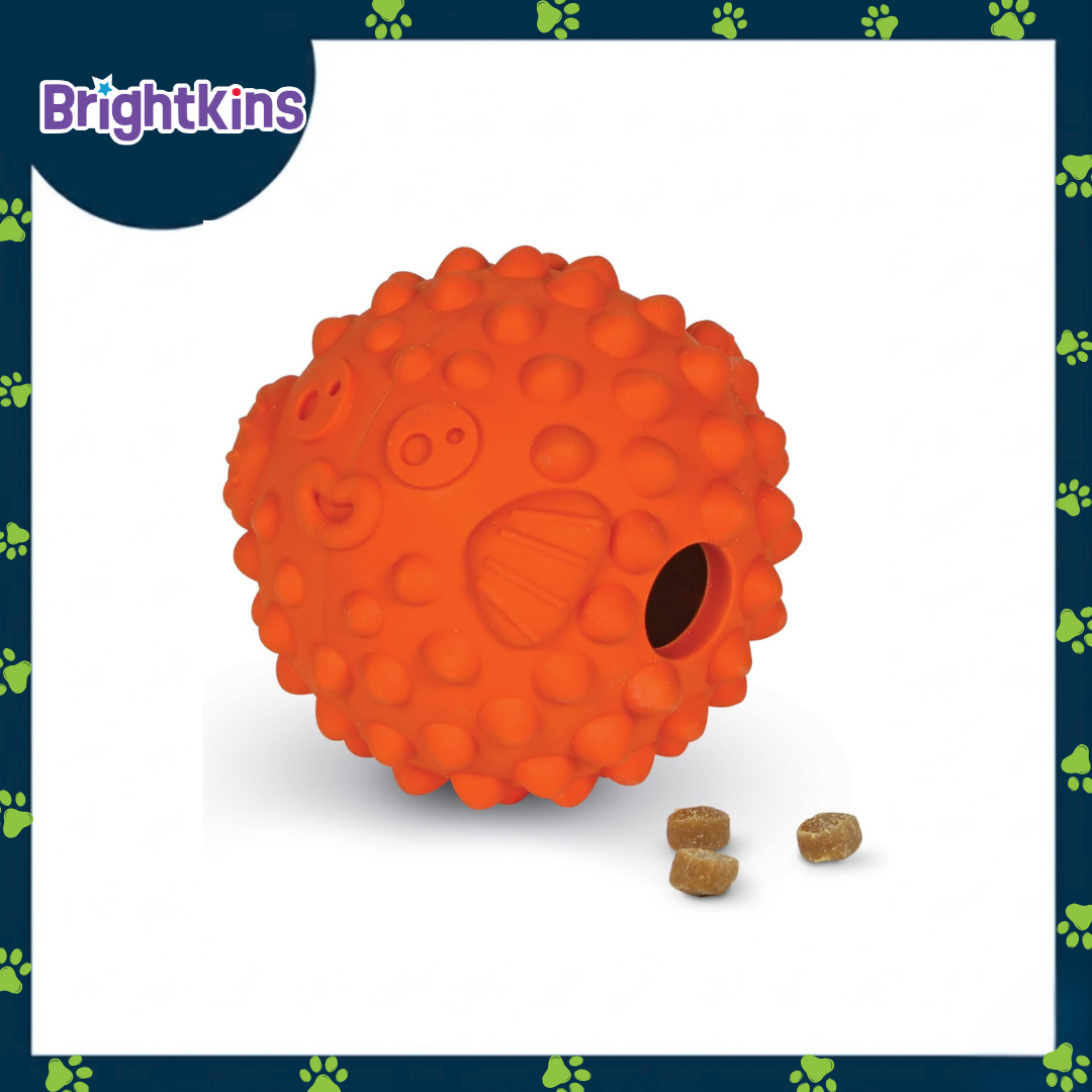 Ogapets Brightkins Small Pufferfish Treat Dispenser - Durable Rubber, BPA-free & Easy to Clean - Perfect for Dogs