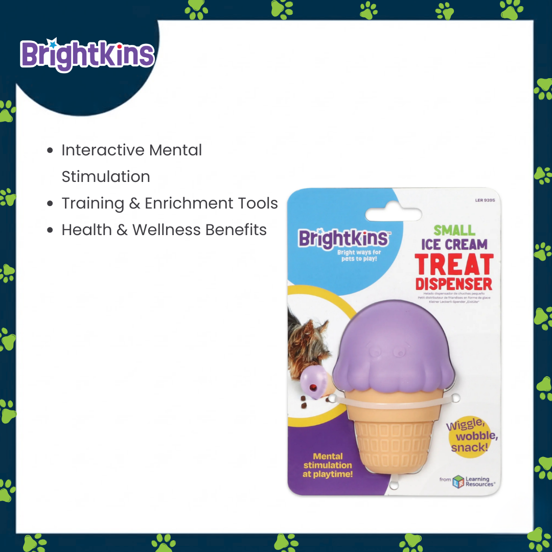 Ogapets Brightkins Ice Cream Treat Dispenser Small - Interactive Toy for Dogs, Mental Stimulation, Slow Feeder, BPA-Free, Easy to Clean