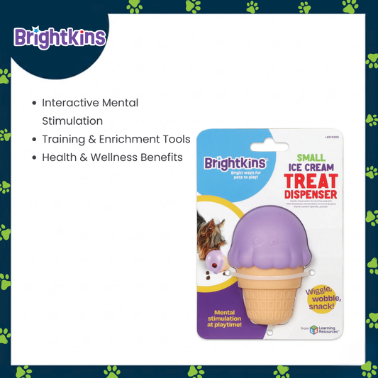 Ogapets Brightkins Ice Cream Treat Dispenser Small - Interactive Toy for Dogs, Mental Stimulation, Slow Feeder, BPA-Free, Easy to Clean