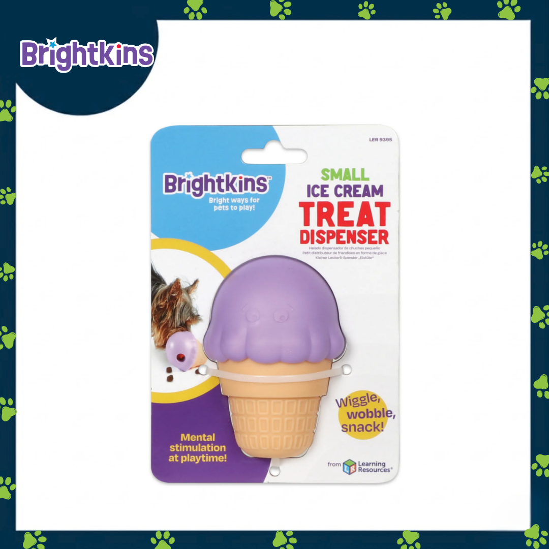 Ogapets Brightkins Ice Cream Treat Dispenser Small - Interactive Toy for Dogs, Mental Stimulation, Slow Feeder, BPA-Free, Easy to Clean