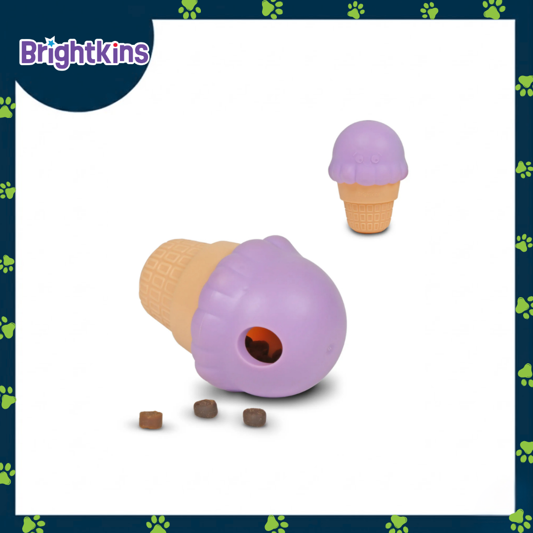 Ogapets Brightkins Ice Cream Treat Dispenser Small - Interactive Toy for Dogs, Mental Stimulation, Slow Feeder, BPA-Free, Easy to Clean