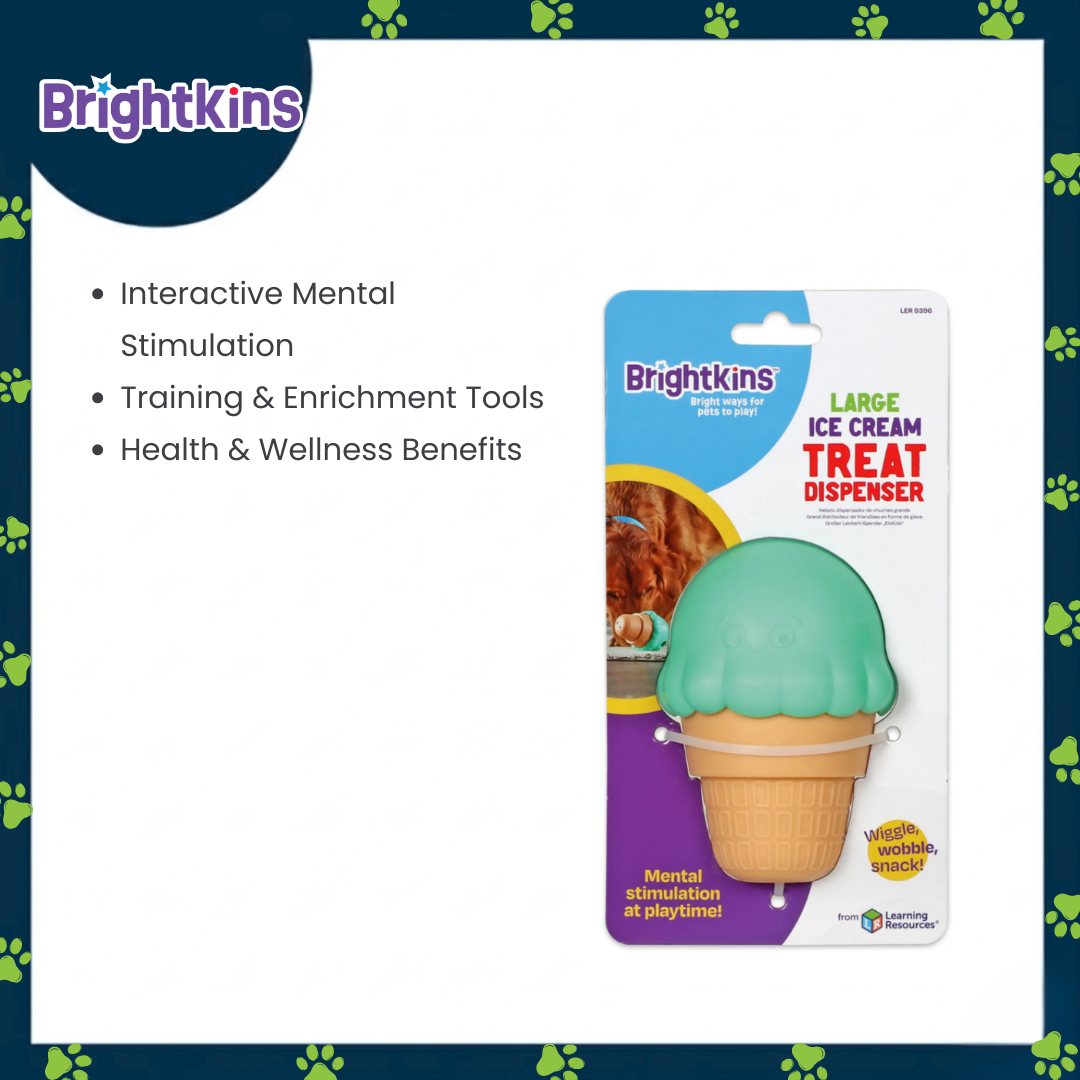 Ogapets Brightkins Large Ice Cream Treat Dispenser - BPA-Free & Easy to Clean, Interactive Pet Toy for All Dog Breeds