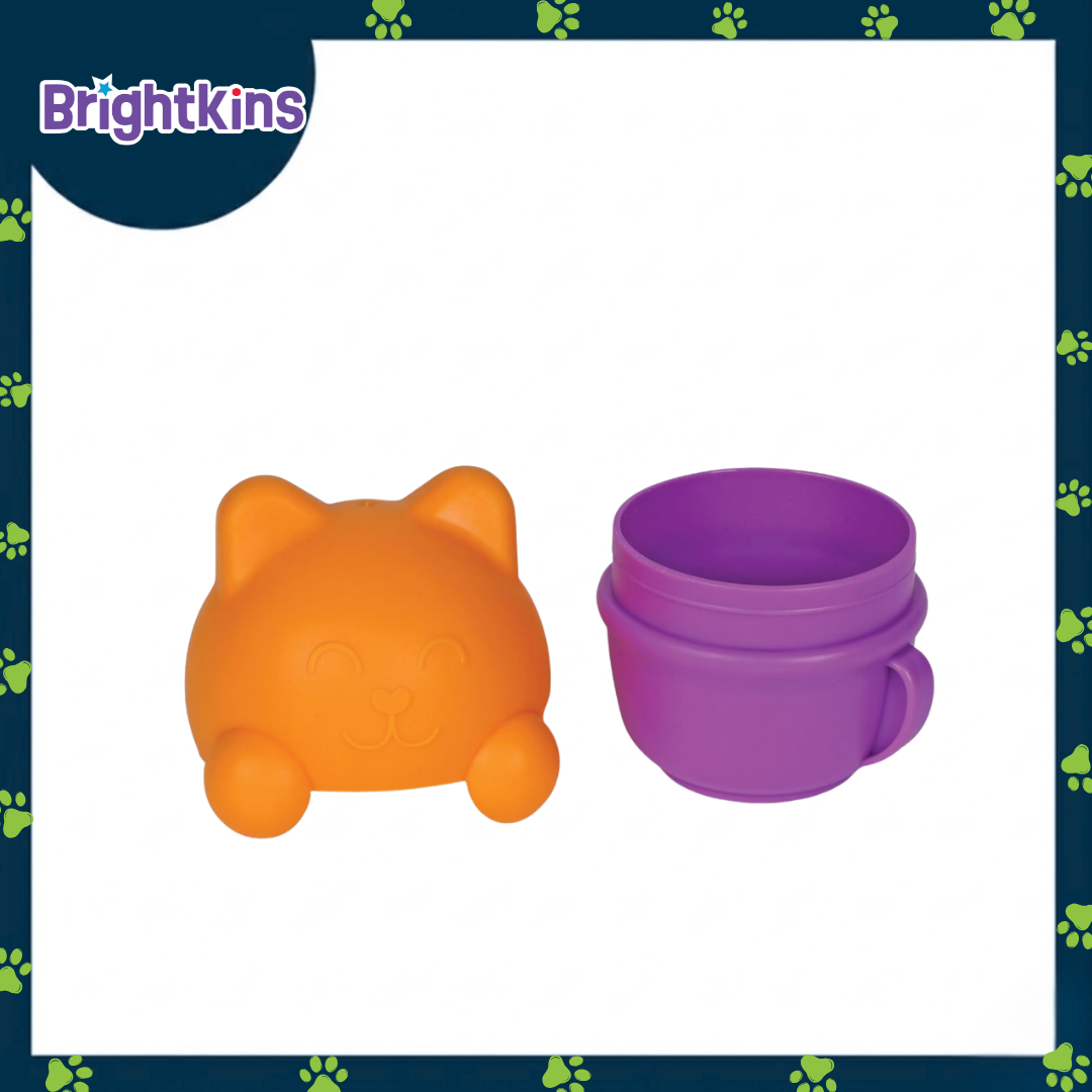 Ogapets Brightkins Teacup Kitten Treat Dispenser - Wiggle Wobble Snack Slow Feeder, BPA Free, Easy to Clean Mental Stimulation Toy