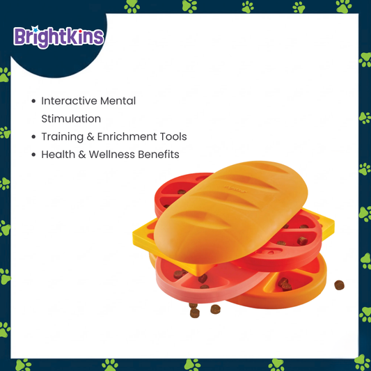 Ogapets Brightkins Pupstrami Surprise Treat Puzzle - Interactive Dog Toy with 16 Hidden Compartments for Brain-Boosting Mealtime Fun