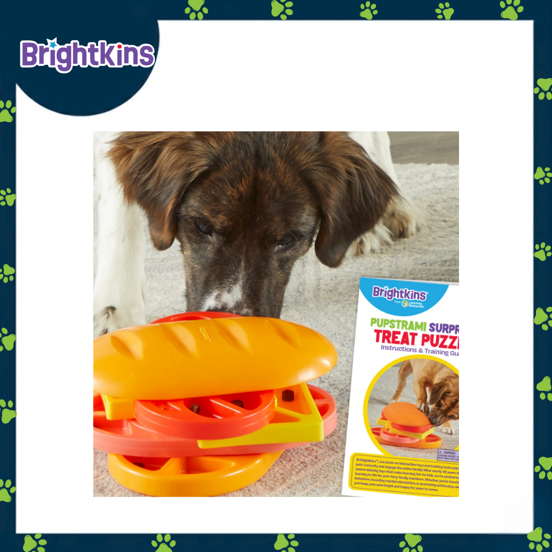 Ogapets Brightkins Pupstrami Surprise Treat Puzzle - Interactive Dog Toy with 16 Hidden Compartments for Brain-Boosting Mealtime Fun