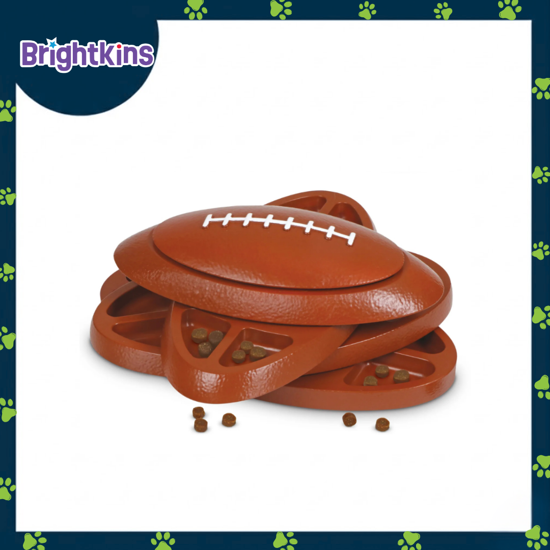 Ogapets Brightkins Touchdown Time Treat Puzzle - Interactive Dog Toy with 16 Hidden Compartments for Mental Stimulation and Slow Feeding