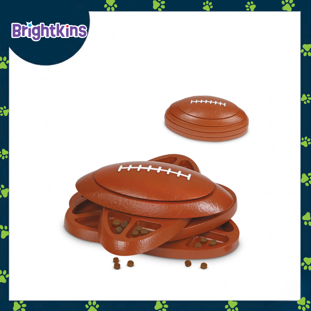 Ogapets Brightkins Touchdown Time Treat Puzzle - Interactive Dog Toy with 16 Hidden Compartments for Mental Stimulation and Slow Feeding
