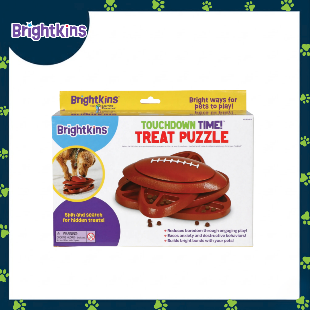 Ogapets Brightkins Touchdown Time Treat Puzzle - Interactive Dog Toy with 16 Hidden Compartments for Mental Stimulation and Slow Feeding