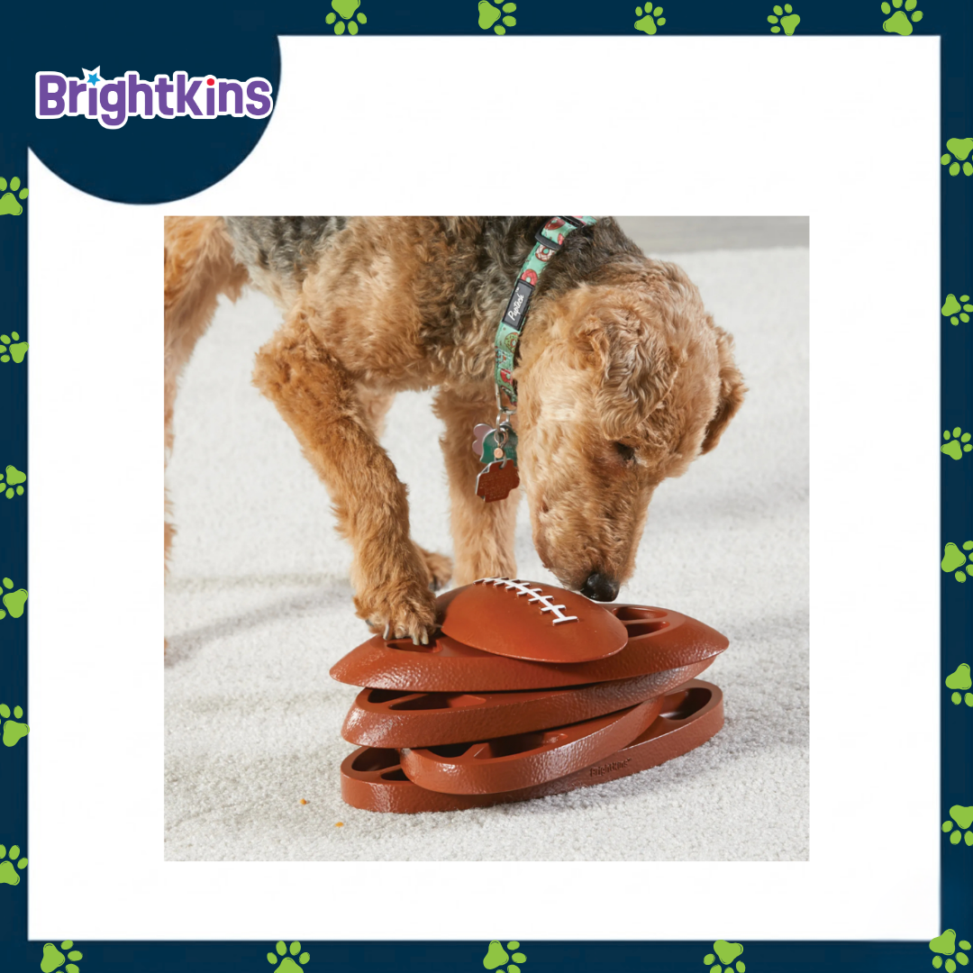 Ogapets Brightkins Touchdown Time Treat Puzzle - Interactive Dog Toy with 16 Hidden Compartments for Mental Stimulation and Slow Feeding