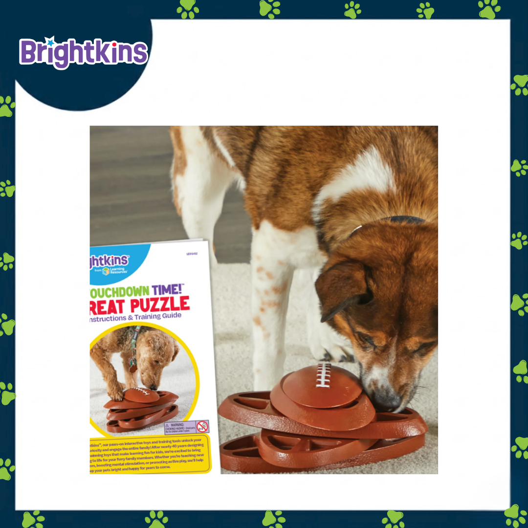 Ogapets Brightkins Touchdown Time Treat Puzzle - Interactive Dog Toy with 16 Hidden Compartments for Mental Stimulation and Slow Feeding