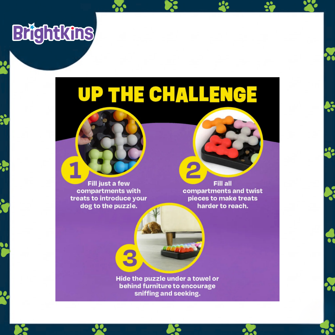 Ogapets Brightkins Kanoodle Dog Edition S Puzzle - Ultimate Treat Puzzle, Twist Slide & Hide Treats for Mental Stimulation Training & Enrichment