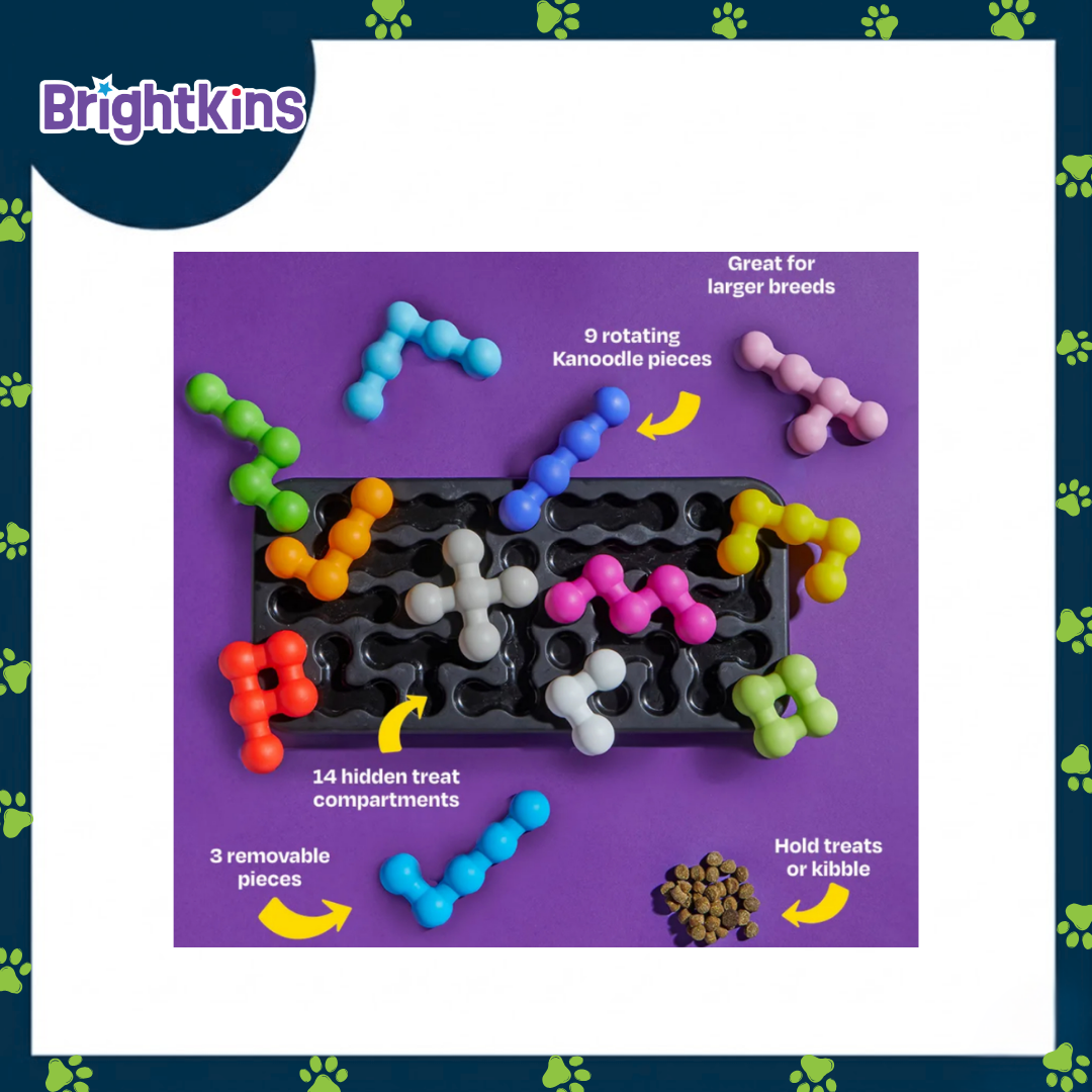 Ogapets Brightkins Kanoodle Dog Edition L Puzzle - BPA-Free, Easy to Clean with 14 Hidden Treat Compartments