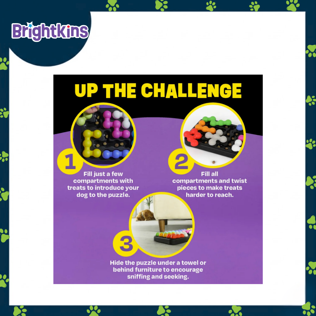 Ogapets Brightkins Kanoodle Dog Edition L Puzzle - BPA-Free, Easy to Clean with 14 Hidden Treat Compartments