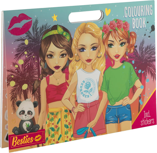 BESTIES Colouring book 26x35,5 cm, 25 sheets +stickersheet