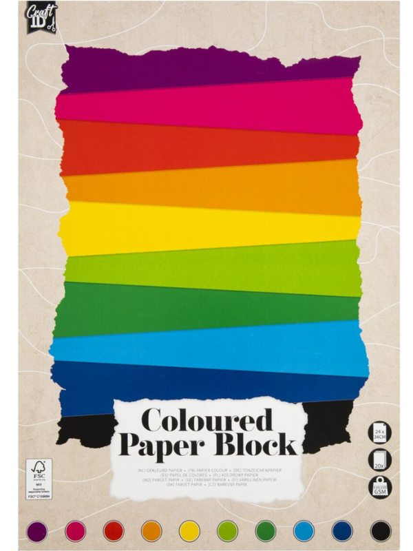CRAFT ID PAPER BLOCK 24X34 CM, 120/220 GSM,20 SHTS, BRIGHT