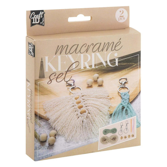 CRAFT ID MACRAME KEYRINGS, 2PCS,ITEM: 3X9CM, 6X10CM