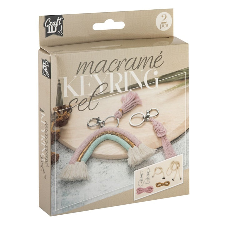 CRAFT ID MACRAME KEYRINGS,2 PCS, ITEM: 3X9CM, 6X10CM