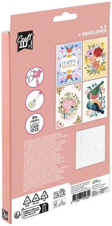 CRAFT ID DIAMOND PAINTING CARDS SET, 18.1X13CM, 4PCS