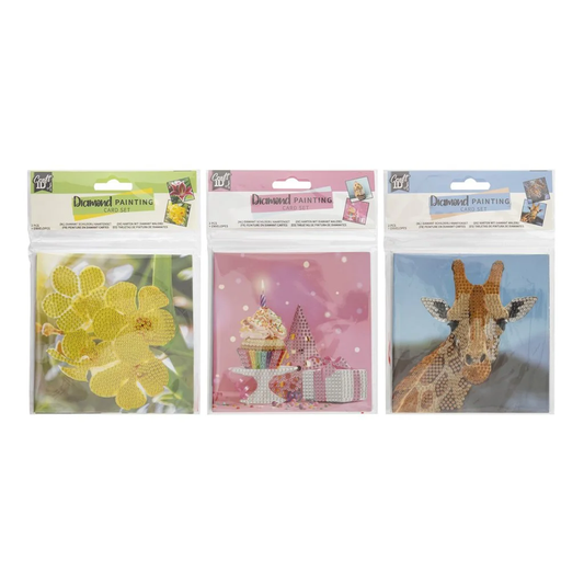 CRAFT ID DIAMOND PAINTING CARDS 2PCS, 13X13CM, 3ASS
