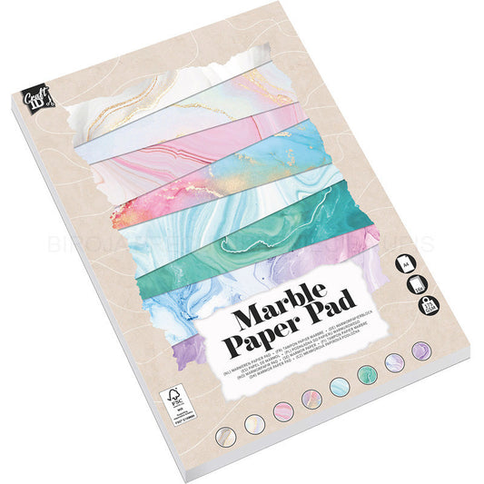 CRAFT ID MARBLE PAPER PAD, A4, 16 SHEETS, 175 GSM