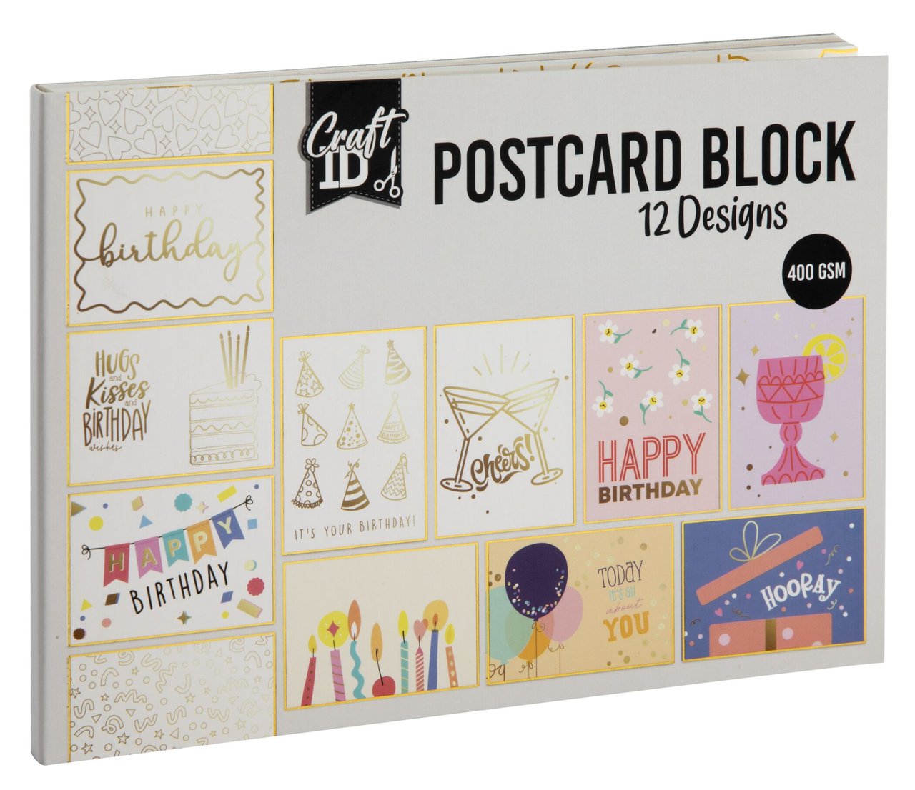 CRAFT ID POSTCARDS BLOCK, 17.6X12.5CM, 2ASS