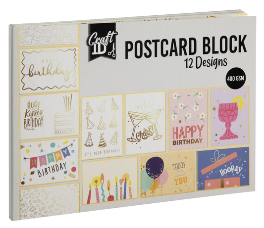 CRAFT ID POSTCARDS BLOCK, 17.6X12.5CM, 2ASS