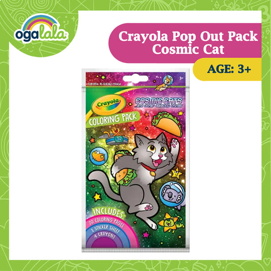 Coloring Pack With Crayons Cosmic Cats,18Pk