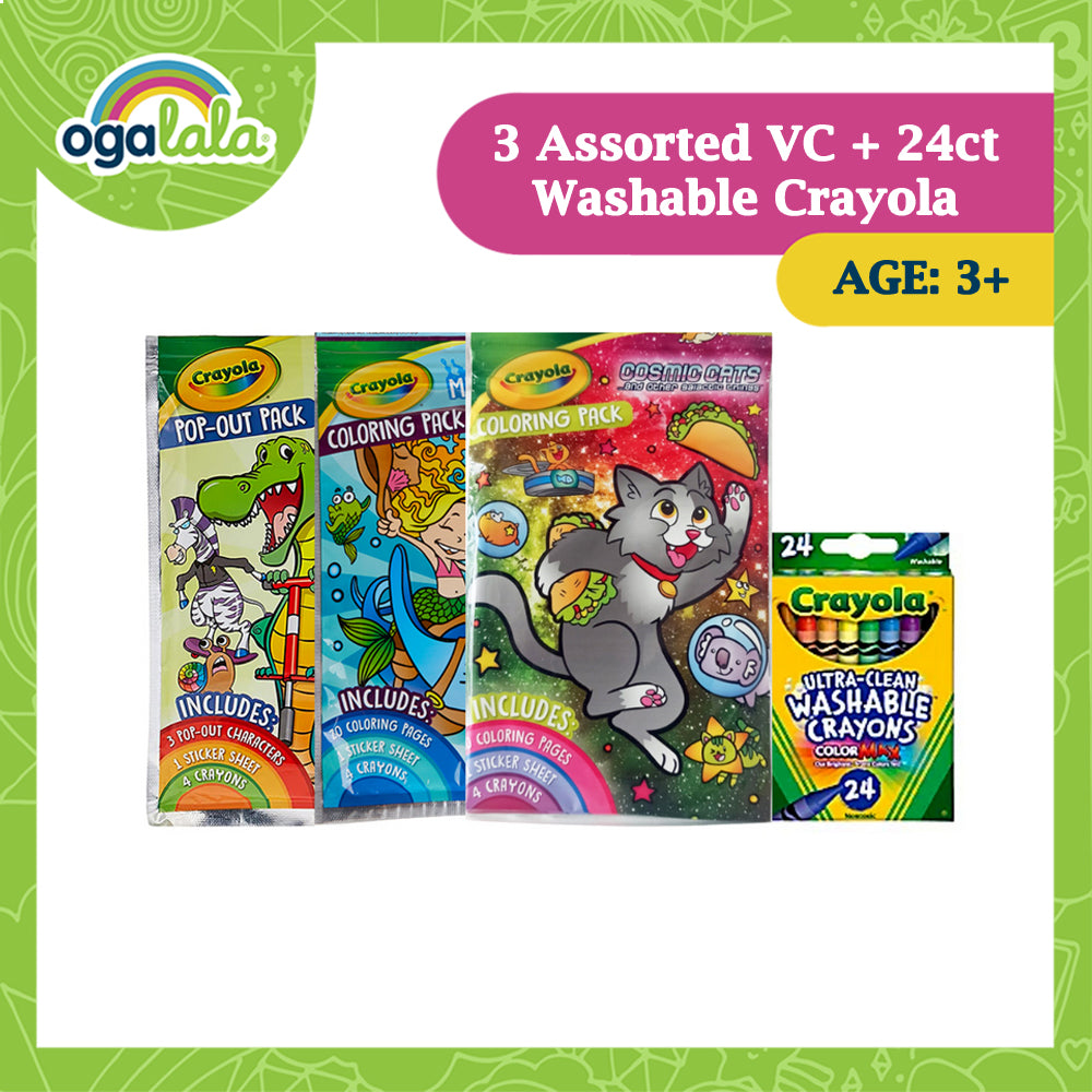 3 Asstd VC + 24 ct Washable Crayola