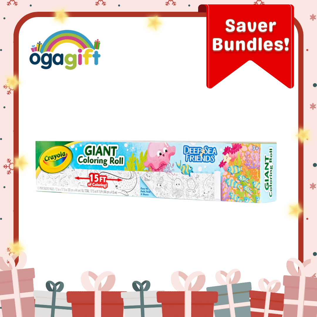 Gift Set: Crayola Giant Coloring Roll + Crayola Washable Markers 24CT + Crayola Washable Markers 8CT