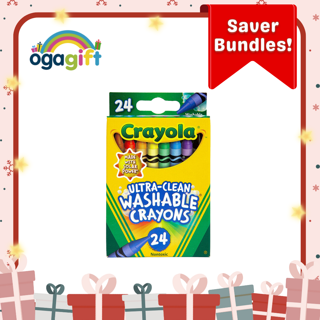 Gift Set: Crayola Giant Coloring Roll + Crayola Washable Markers 24CT + Crayola Washable Markers 8CT