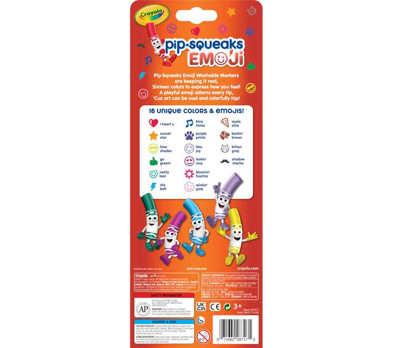 Crayola 16 Pipsqueaks Emoji Stampers