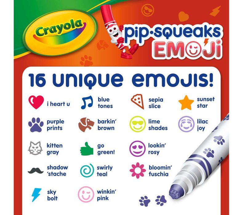 Crayola 16 Pipsqueaks Emoji Stampers