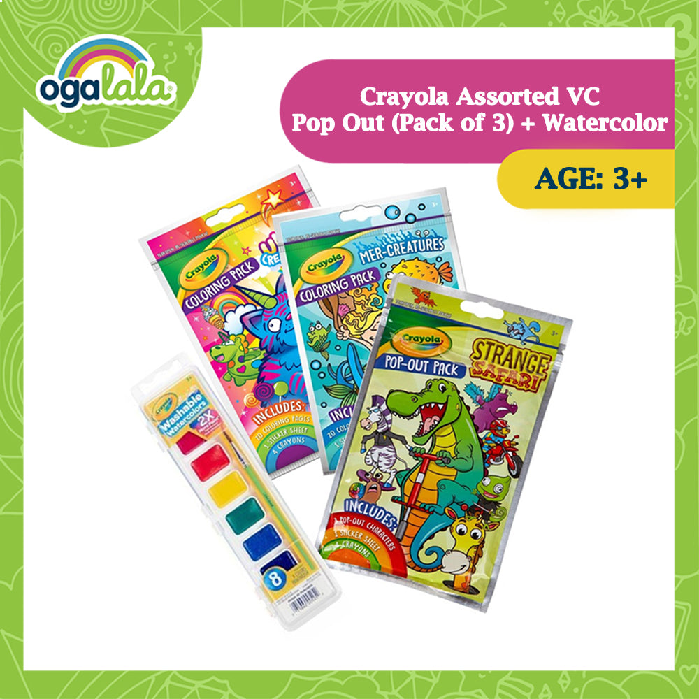 Crayola Asst VC Pop Out 3pk + Watercolor