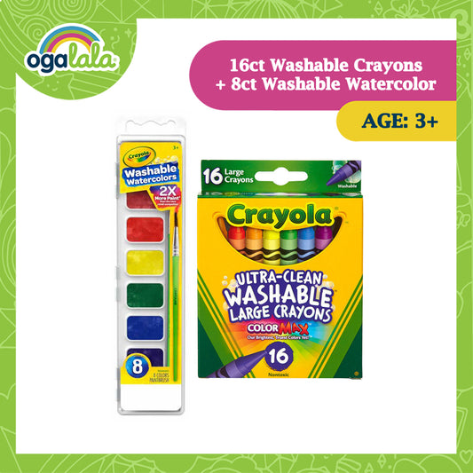 Ogalala Arts Bundle (16 count Washable Crayon + 8 count Washable Watercolor)