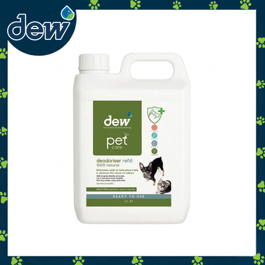Ogapets Dew Pet Care Deodoriser Refill 2.5L - 100% Mineral & Biodegradable Odour Eliminator for Beds Cages Litter Trays