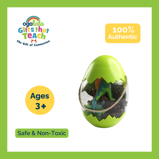 DINO STATE Dino Egg Container Toy Playset with 22 Prehistoric Accessories