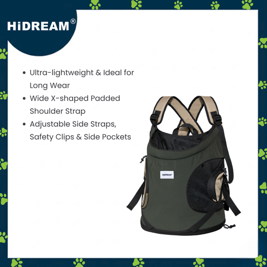 HiDREAM Pet Front Hugging Tote Backpack (Dark)
