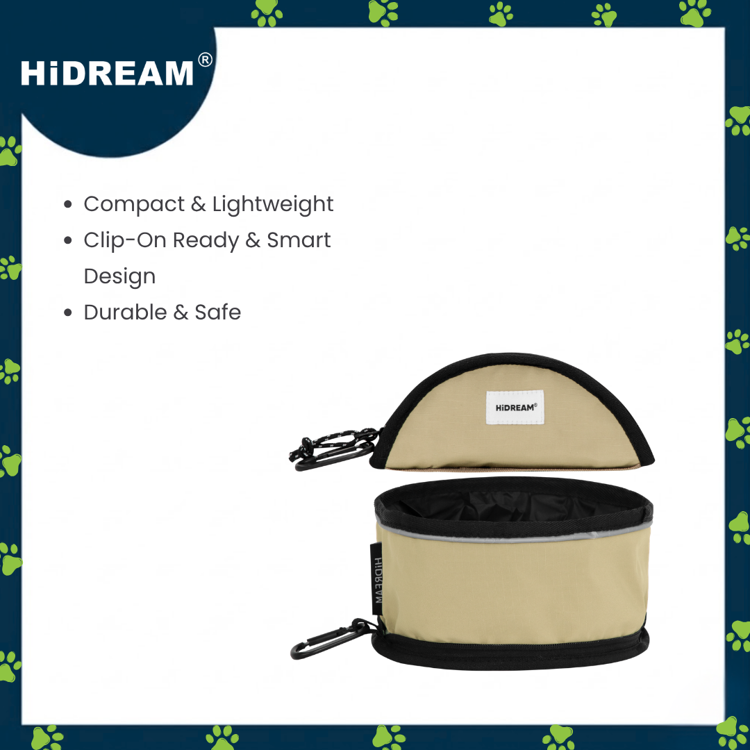 HiDREAM Portable Folding Pet Bowl Brown (nylon)