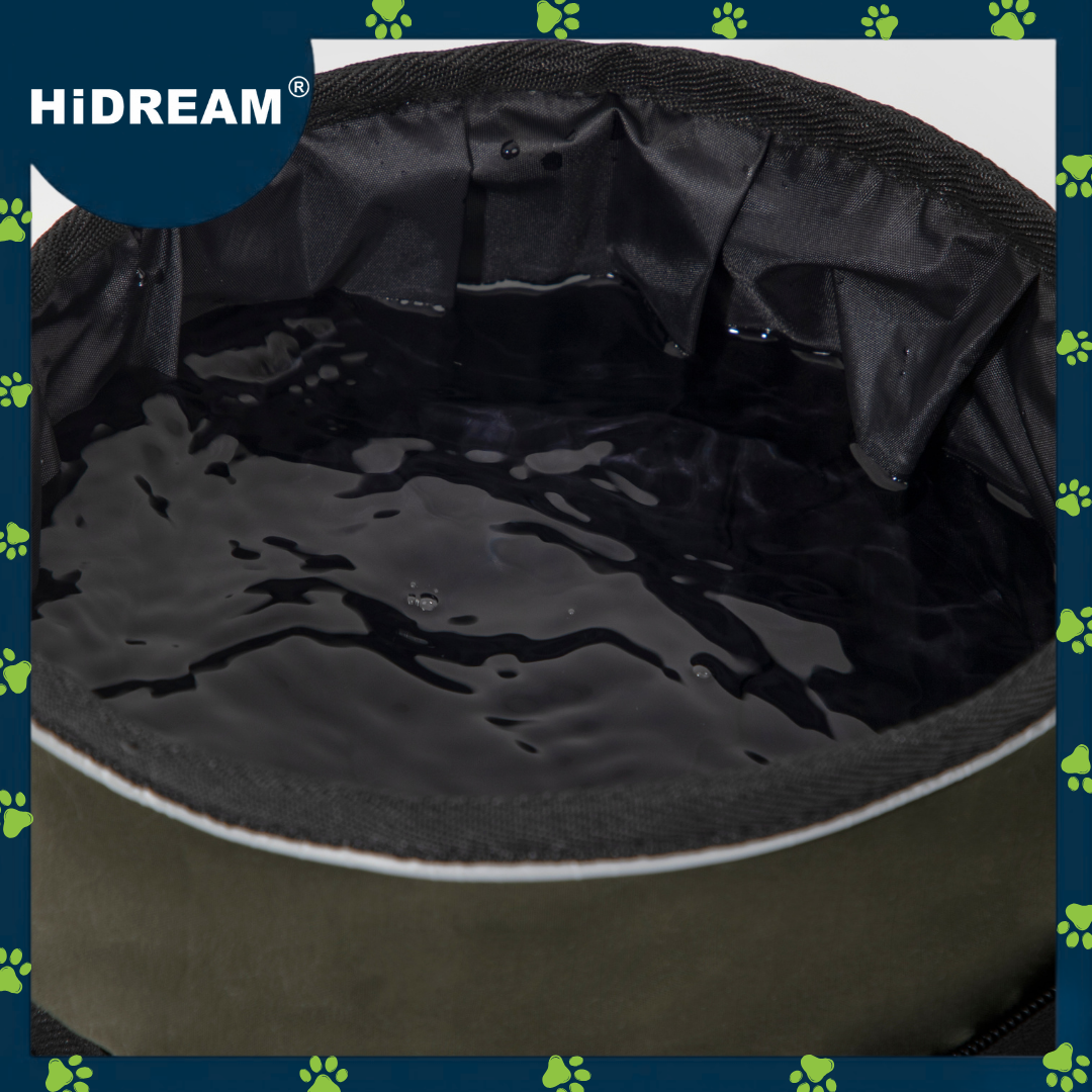 HiDREAM Portable Folding Pet Bowl Brown (nylon)