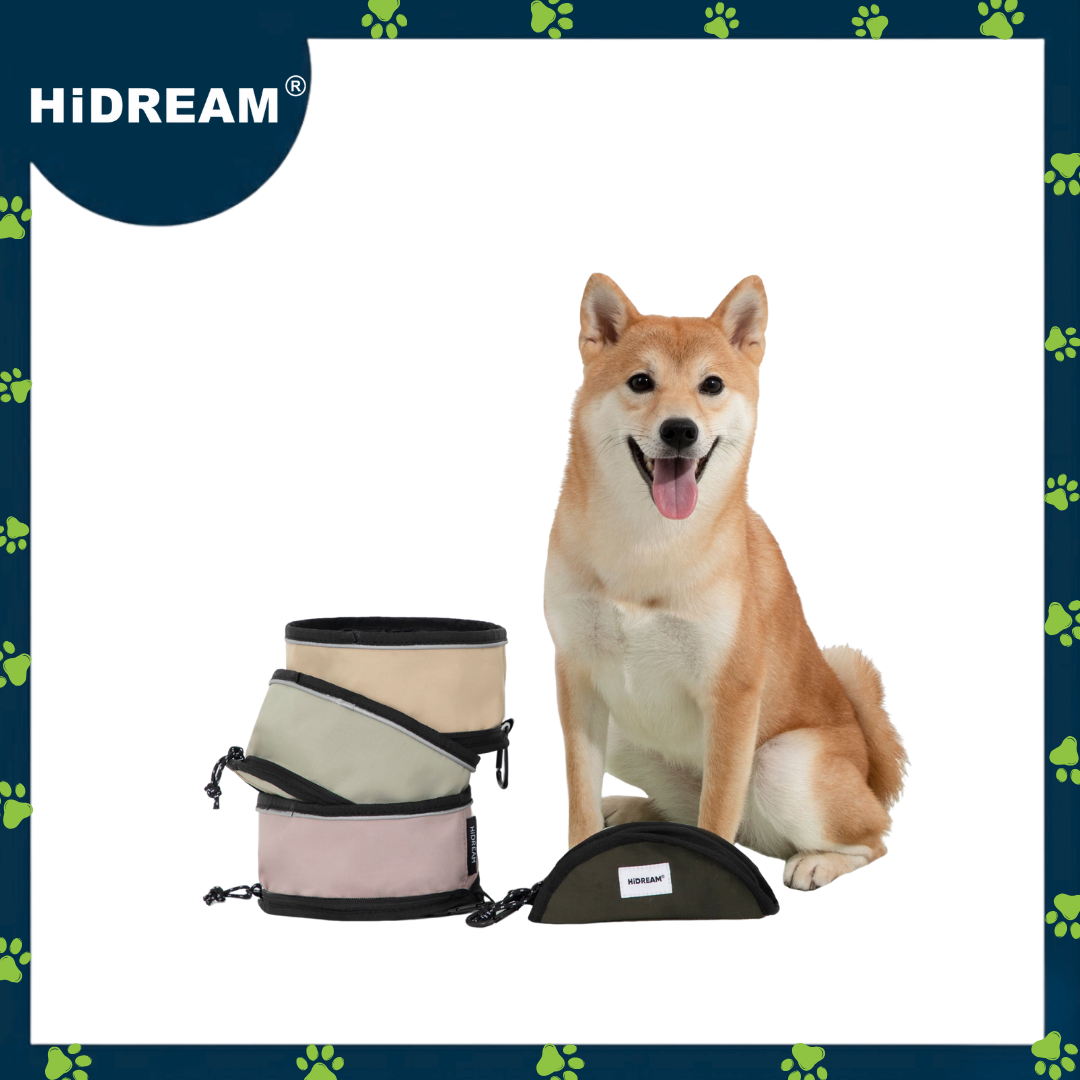 HiDREAM Portable Folding Pet Bowl Brown (nylon)