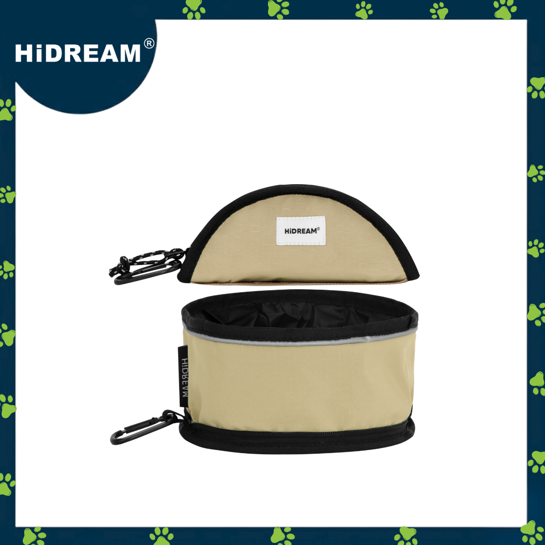 HiDREAM Portable Folding Pet Bowl Brown (nylon)